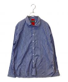 BEAUTILITIES（ビューティリティーズ）の古着「STRIPE SLEEVE ZIP SHIRT」｜ブルー