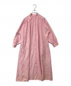 AKTEアクテ）の古着「ボリュームロングシャツワンピース　119104030」｜ピンク