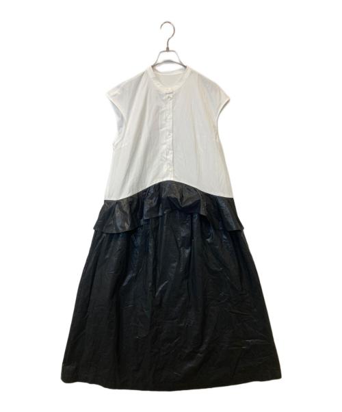 machatt（マチャット）machatt (マチャット) 異素材ドッキングシャツワンピース　MCT22S300 ホワイト×ブラック サイズ:FREE 未使用品の古着・服飾アイテム