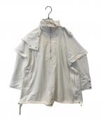 willfullyウィルフリー）の古着「half zip bi color stitch nylon anorak TOPS（ハーフジップ バイカラーステッチ ナイロンアノラック トップス）」｜ホワイト