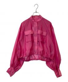 Adam et Rope（アダム エ ロペ）の古着「クロップドシアーブルゾン　GAL-03070」｜ピンク