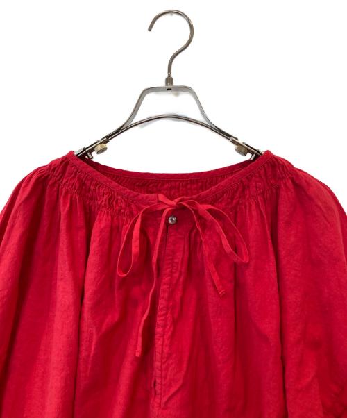 nest Robe（ネストローブ）nest Robe (ネストローブ) 近江晒目メニーギャザースモック　01241-1474 レッド サイズ:FREEの古着・服飾アイテム