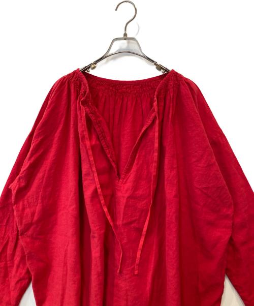 nest Robe（ネストローブ）nest Robe (ネストローブ) 近江晒目メニーギャザースモック　01241-1474 レッド サイズ:FREEの古着・服飾アイテム