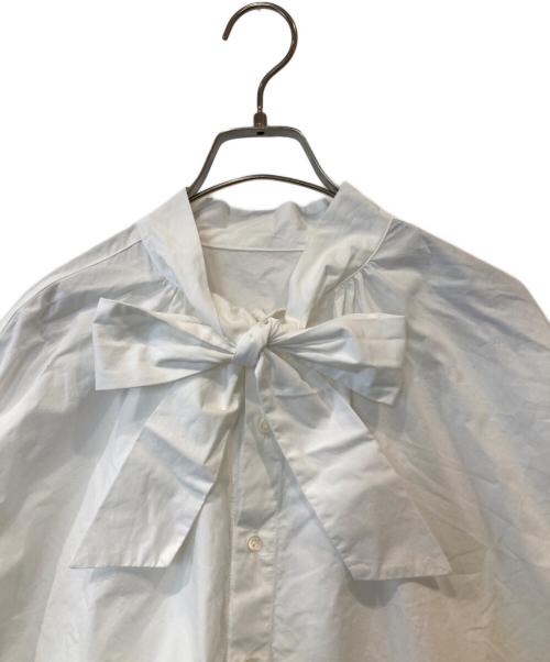 nest Robe（ネストローブ）nest Robe (ネストローブ) コットンタイプライター リボンタイブラウス　01221-1128-1 ホワイト サイズ:FREEの古着・服飾アイテム