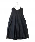 nest Robeネストローブ）の古着「コットンラミーバックサテン2wayワンピース 01214-1104-2」｜ブラック
