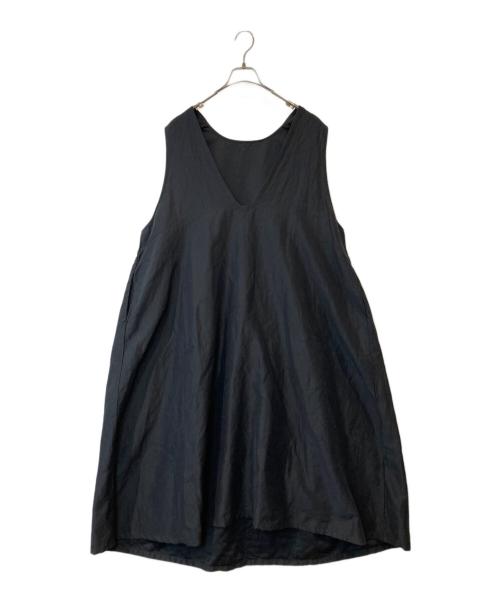 nest Robe（ネストローブ）nest Robe (ネストローブ) コットンラミーバックサテン2wayワンピース 01214-1104-2 ブラック サイズ:FREEの古着・服飾アイテム