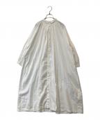 nest Robeネストローブ）の古着「リネンコットン バルーンスリーブワンピース 01211-1002-1」｜ホワイト