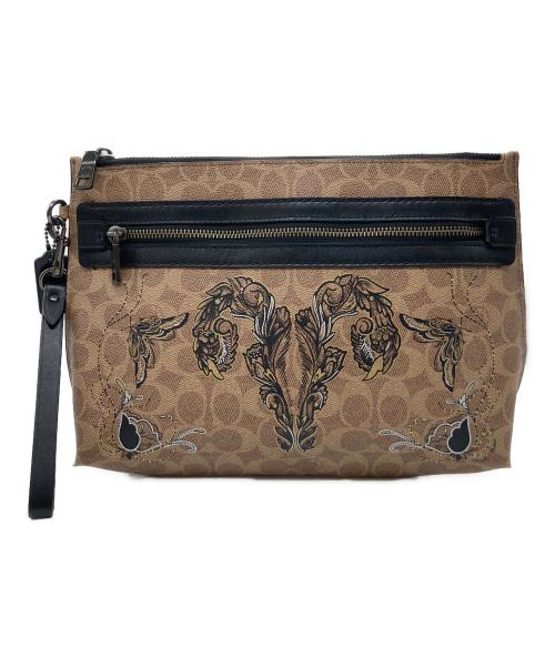 COACH（コーチ）COACH (コーチ) クラッチバッグ　36169 ブラウンの古着・服飾アイテム