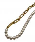 ADER.bijouxアデルビジュー）の古着「チェーンパールネックレス」｜ゴールド