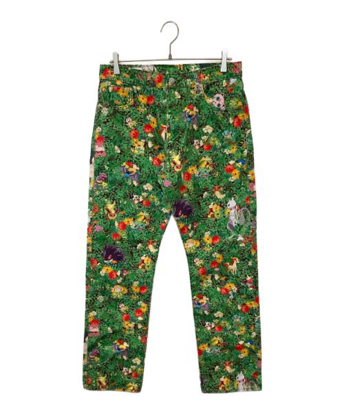 LEVI'S（リーバイス）LEVI'S (リーバイス) pokemon (ポケモン) 551Z Authentic Straight Erkek Jean 24767-0008 デニムパンツ グリーン サイズ:W32×L32の古着・服飾アイテム