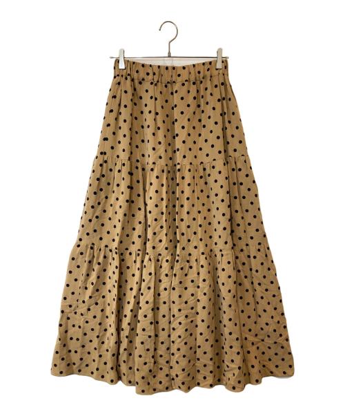 SACRA（サクラ）SACRA (サクラ) ドットティアードロングスカート ベージュ サイズ:38の古着・服飾アイテム