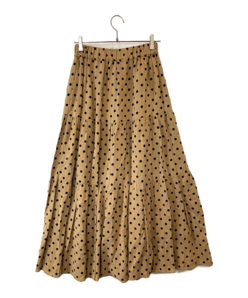 SACRA（サクラ）SACRA (サクラ) ドットティアードロングスカート ベージュ サイズ:38の古着・服飾アイテム