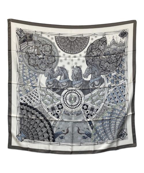 HERMES（エルメス）HERMES (エルメス) シルクスカーフ グレーの古着・服飾アイテム