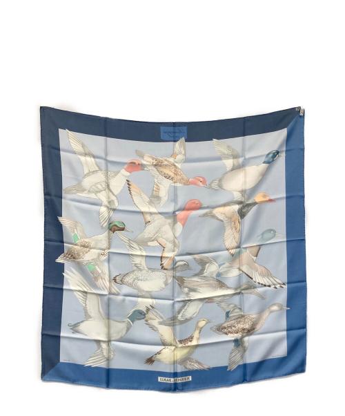 HERMES（エルメス）HERMES (エルメス) シルクスカーフ ブルーの古着・服飾アイテム