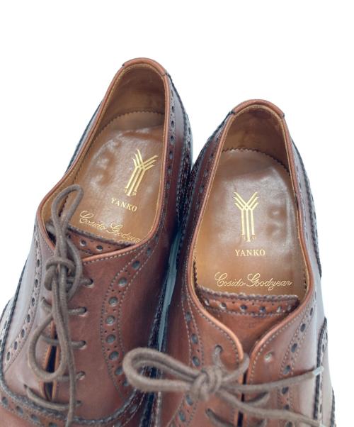 YANKO（ヤンコ）YANKO (ヤンコ) ウィングチップシューズ 10400202 ブラウン サイズ:25cmの古着・服飾アイテム