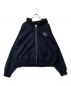 NIKE×stussyナイキ×ステューシー）の古着「STONE WASHED FLEECE ZIP HOODIE FJ9175-010 パーカー」｜ブラック
