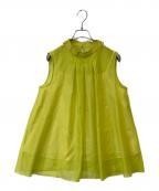 ANAYIアナイ）の古着「オーガンジーリボンタイ ブラウス」｜黄緑