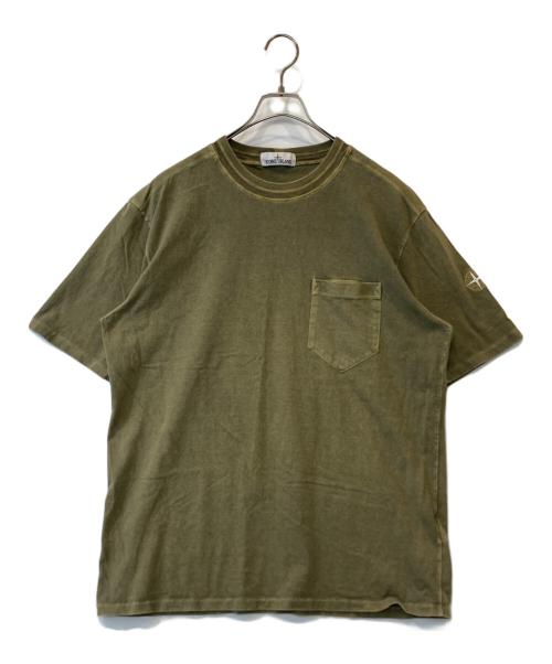 STONE ISLAND（ストーンアイランド）STONE ISLAND (ストーンアイランド) ポケットTシャツ オリーブ サイズ:Lの古着・服飾アイテム