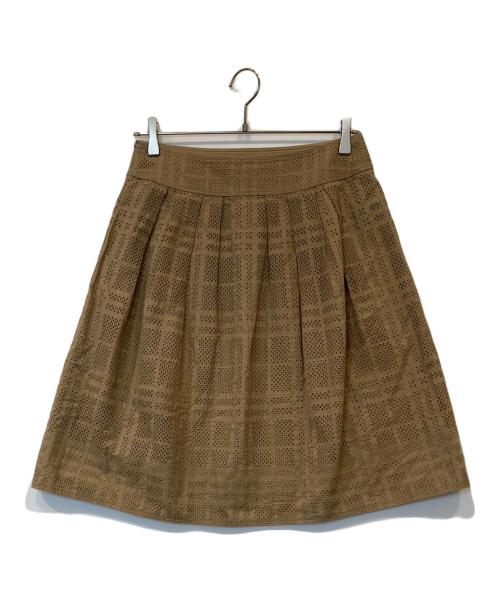 BURBERRY LONDON（バーバリーロンドン）BURBERRY LONDON (バーバリーロンドン) 膝丈スカート FXD53-068-42 ブラウン サイズ:38の古着・服飾アイテム