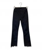 motherマザー）の古着「THE INSIDER CROP STEP FRAY クロップドデニムパンツ 1157-180」｜ブラック