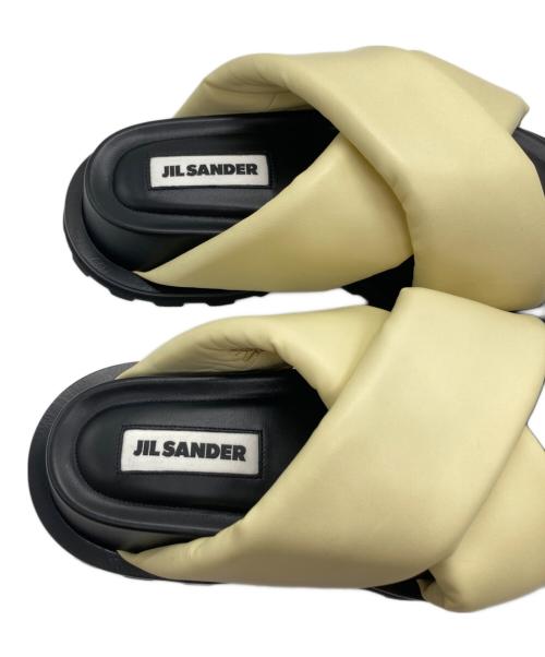 JIL SANDER（ジルサンダー）JIL SANDER (ジルサンダー) クロスストラップサンダル  JS38041A イエロー×ブラック サイズ:37の古着・服飾アイテム