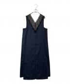 VERMEIL par ienaヴェルメイユ パー イエナ）の古着「クリアツイルレースワンピース 24040938346020」｜ネイビー