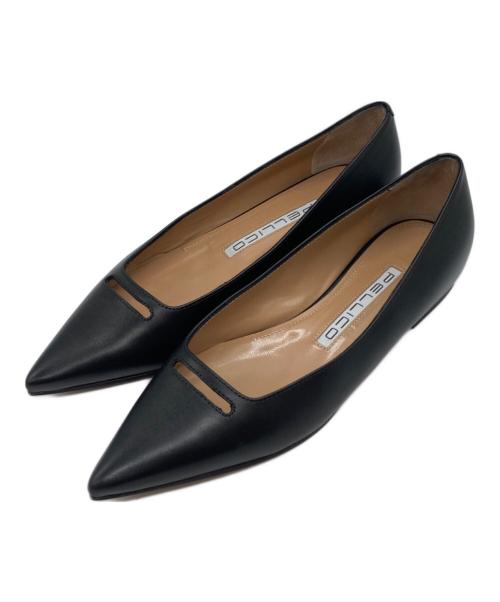 PELLICO（ペリーコ）PELLICO (ペリーコ) フラットパンプス ブラック サイズ:36 1/2の古着・服飾アイテム