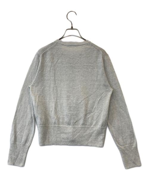 MACPHEE（マカフィー）MACPHEE (マカフィー) プレーンリネン クルーネックカーディガン 12-02-42-02401 シルバー サイズ:Sの古着・服飾アイテム