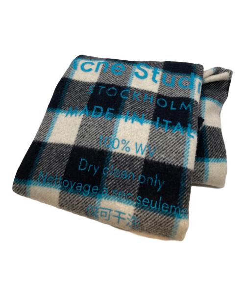 Acne studios（アクネ ストゥディオス）Acne studios (アクネ ストゥディオス) ウール チェック 大判マフラー　3540840200　3540840200 ブラック サイズ:220×70 cmの古着・服飾アイテム