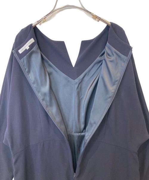 23区（ニジュウサンク）23区 (ニジュウサンク) ウールジョーゼット フィットアンドフレア ワンピース ネイビー サイズ:48の古着・服飾アイテム