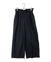 JOURNAL STANDARD（ジャーナルスタンダード）の古着「ウォッシャブルコットンリネンVISワイドパンツ　24030400908210」｜ブラック