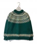 GUERNSEY WOOLLENSガンジーウーレンズ）の古着「ノルディックニット」｜グリーン
