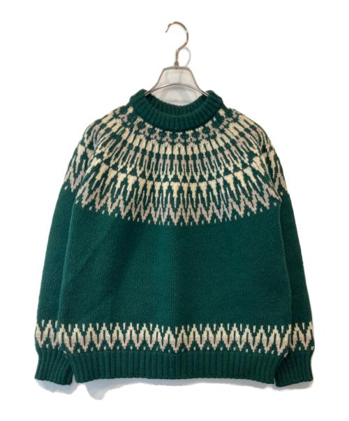 GUERNSEY WOOLLENS（ガンジーウーレンズ）GUERNSEY WOOLLENS (ガンジーウーレンズ) ノルディックニット グリーン サイズ:40の古着・服飾アイテム