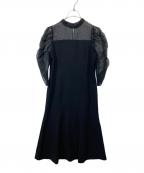 La boutique BonBonラブティックボンボン）の古着「シアードットコンビマーメイドワンピース LBZ1032209A0002」｜ブラック