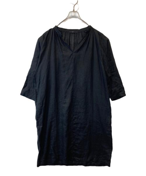 Munich（ミューニック）Munich (ミューニック) ライトフレンチリネンギャザーワンピース　MN221N47 ブラック サイズ:OSの古着・服飾アイテム