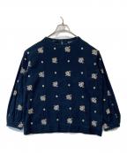 45Rフォーティファイブ・アール）の古着「インディゴオックスフォード刺繍ブラウス　7013906」｜ネイビー