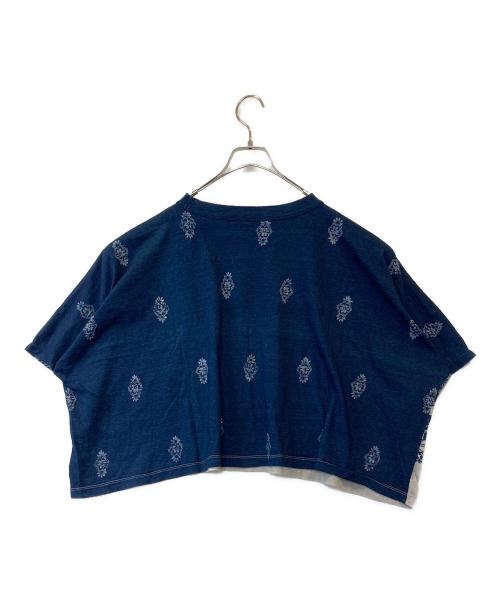 45R（フォーティファイブ・アール）45R (フォーティファイブ・アール) 天竺のインテ゛ィコ゛抜染コヒ゛ックTシャツ　8067041 ネイビー サイズ:表示がないため不明の古着・服飾アイテム