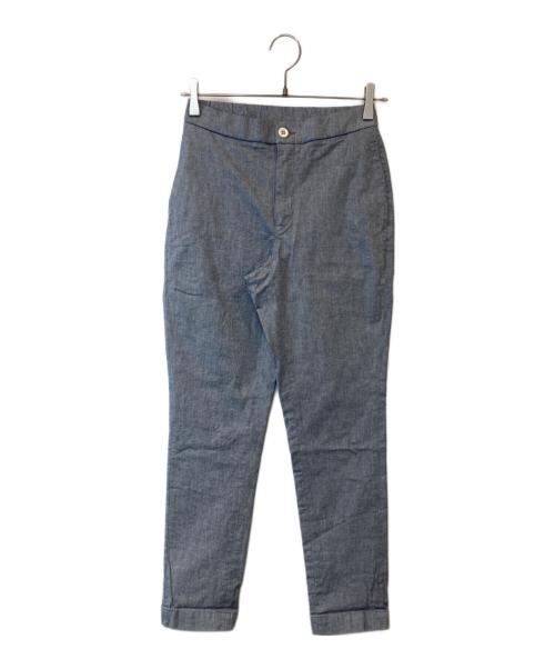 45R（フォーティファイブ・アール）45R (フォーティファイブ・アール) 綿麻オックスストレッチのイージースリムパンツ　70360081 ブルー サイズ:1の古着・服飾アイテム