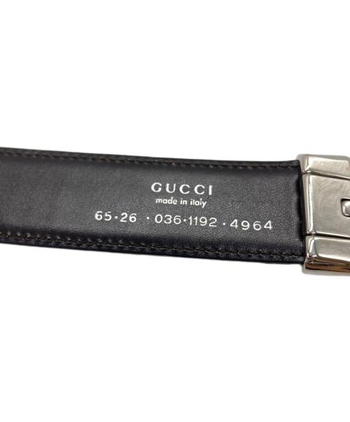 GUCCI（グッチ）GUCCI (グッチ) レザーベルト 036・1192  ブラック サイズ:26の古着・服飾アイテム
