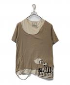 Maison MIHARA YASUHIROメゾン ミハラ ヤスヒロ）の古着「レイヤードダメージTシャツ A00TS591」｜ベージュ