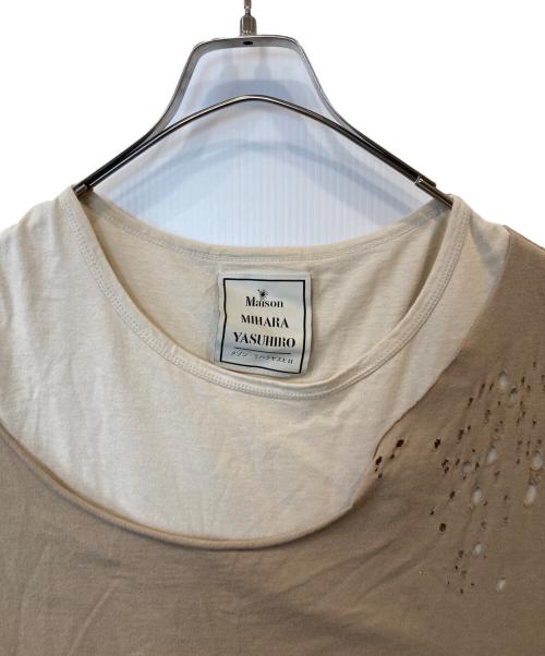 Maison MIHARA YASUHIRO（メゾン ミハラ ヤスヒロ）Maison MIHARA YASUHIRO (メゾン ミハラ ヤスヒロ) レイヤードダメージTシャツ A00TS591 ベージュ サイズ:48の古着・服飾アイテム