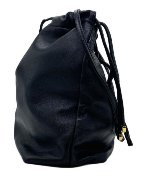 CELERI（セルリ）CELERI (セルリ) レザー巾着ショルダーバッグ ブラックの古着・服飾アイテム