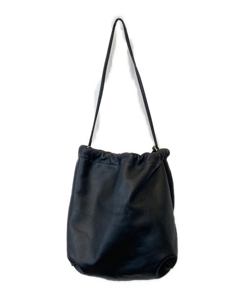 CELERI（セルリ）CELERI (セルリ) レザー巾着ショルダーバッグ ブラックの古着・服飾アイテム