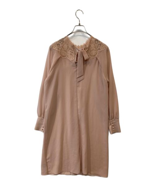 Yue（ユエ）Yue (ユエ) ボックスシルエットワンピース UJD632 ベージュ サイズ:Mの古着・服飾アイテム