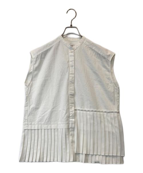 CLANE（クラネ）CLANE (クラネ) プリーツレイヤーノースリーブシャツ　18108-3161 ホワイト サイズ:1の古着・服飾アイテム
