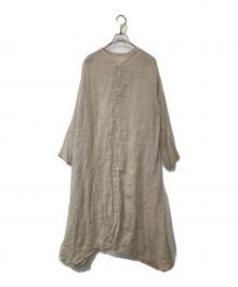nest Robe（ネストローブ）の古着「リネンガーゼイレギュラーヘムワンピース　01192-1151」｜ベージュ