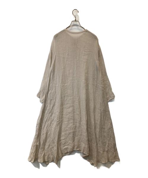 nest Robe（ネストローブ）nest Robe (ネストローブ) リネンガーゼイレギュラーヘムワンピース　01192-1151 ベージュ サイズ:FREEの古着・服飾アイテム