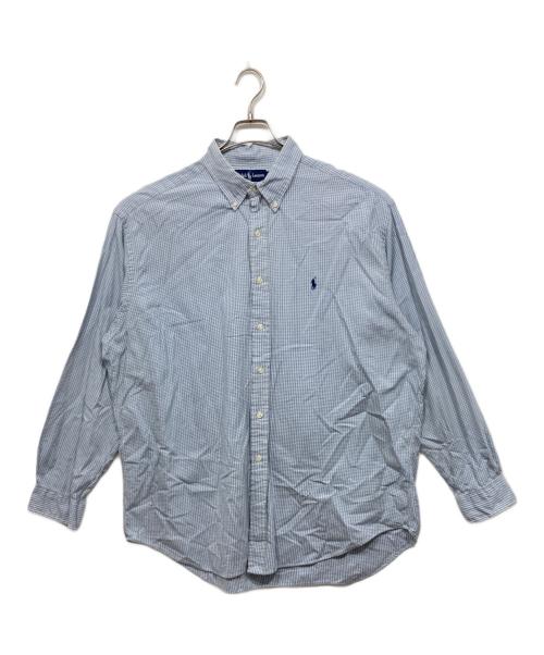 RALPH LAUREN（ラルフローレン）RALPH LAUREN (ラルフローレン) ギンガムチェックシャツ スカイブルー サイズ:XLの古着・服飾アイテム