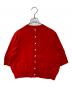 E by eclat（イーバイエクラ）の古着「クルーネック半袖カーディガン」｜レッド