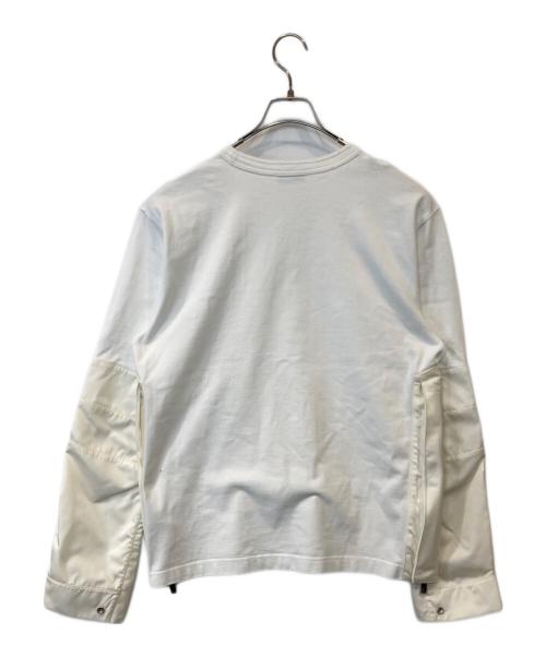 Christian Dior（クリスチャン ディオール）Christian Dior (クリスチャン ディオール) sacai (サカイ) コットン×ナイロン ドッキングプルオーバー　213J642A0554 ホワイト サイズ:Lの古着・服飾アイテム